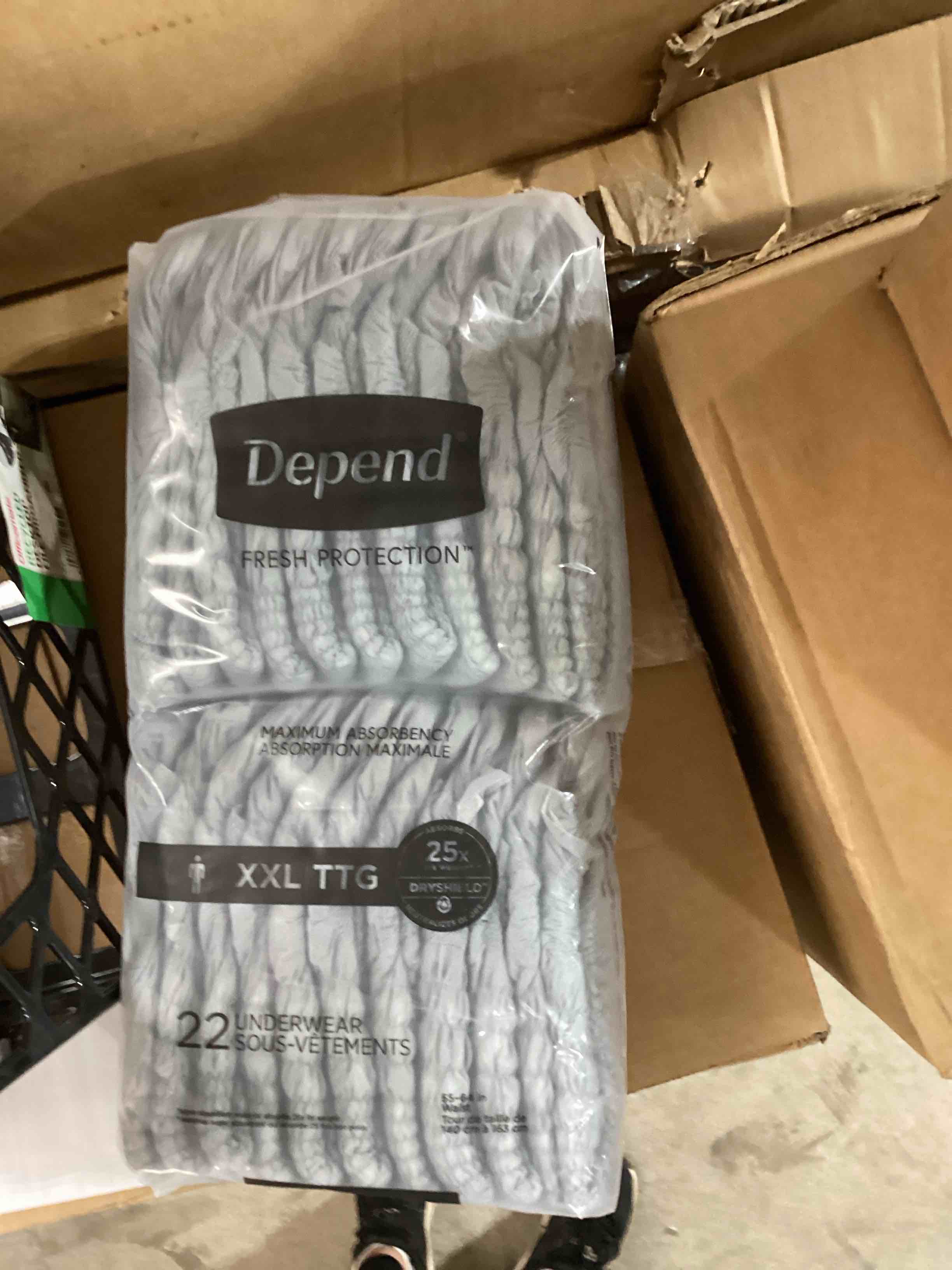 Depend Fresh Protection Adult Incontinence Underwear for Men, Disposable, Maximum, Extra-Extra-Large, Grey, 44 Count (2 Packs of 22), Packaging May Vary