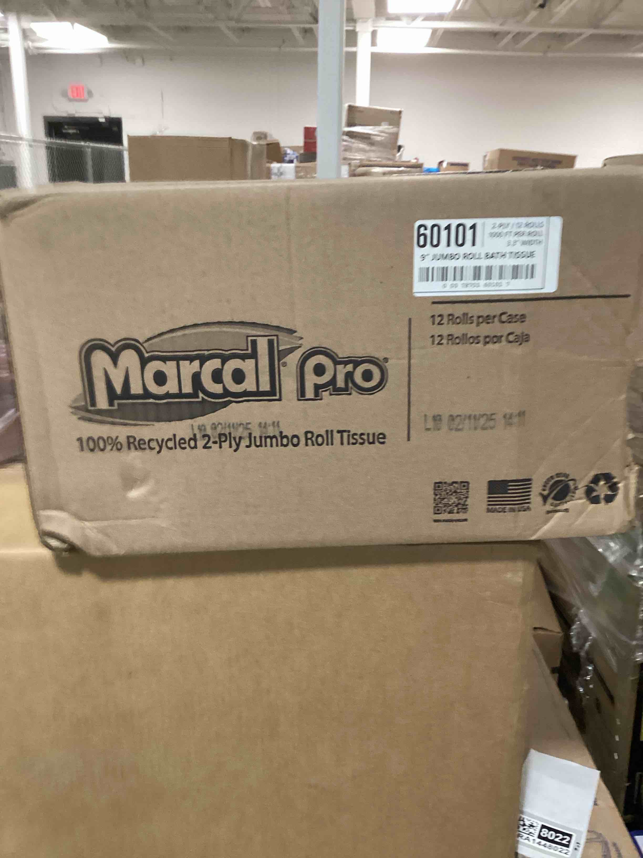 Marcal pro recycled 2 - ply jumbo roll tissue