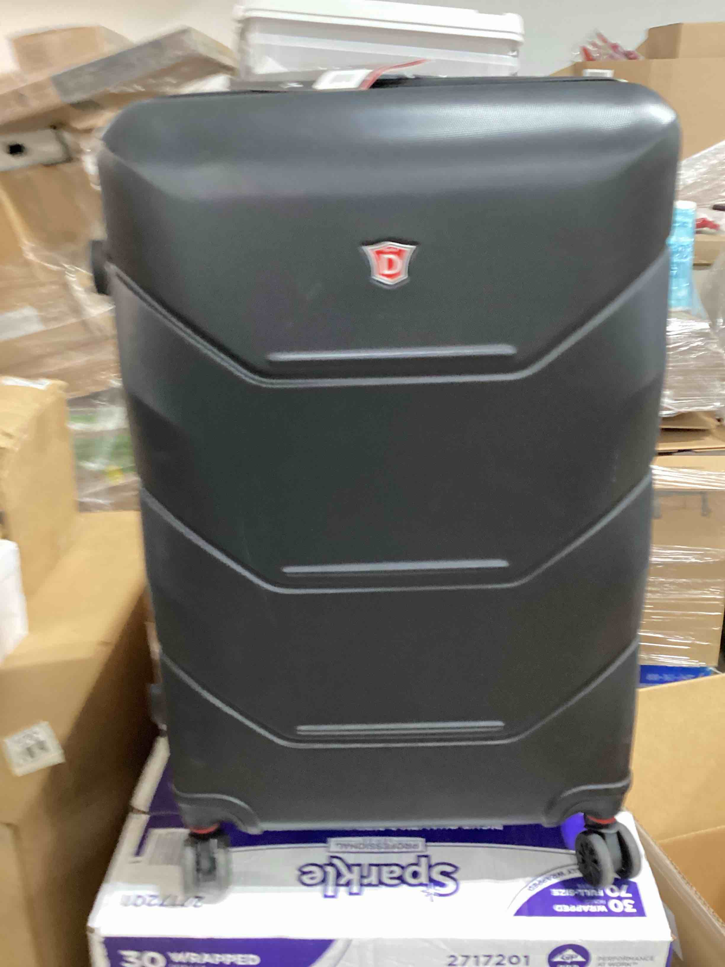 DUKAP ZONIX Luggage with Spinner Wheels | Durable Lightweight Hardside Suitcase, Spacious Travel Bag with Handle and Trolley | 30 Inch Large Checked Luggage | Black