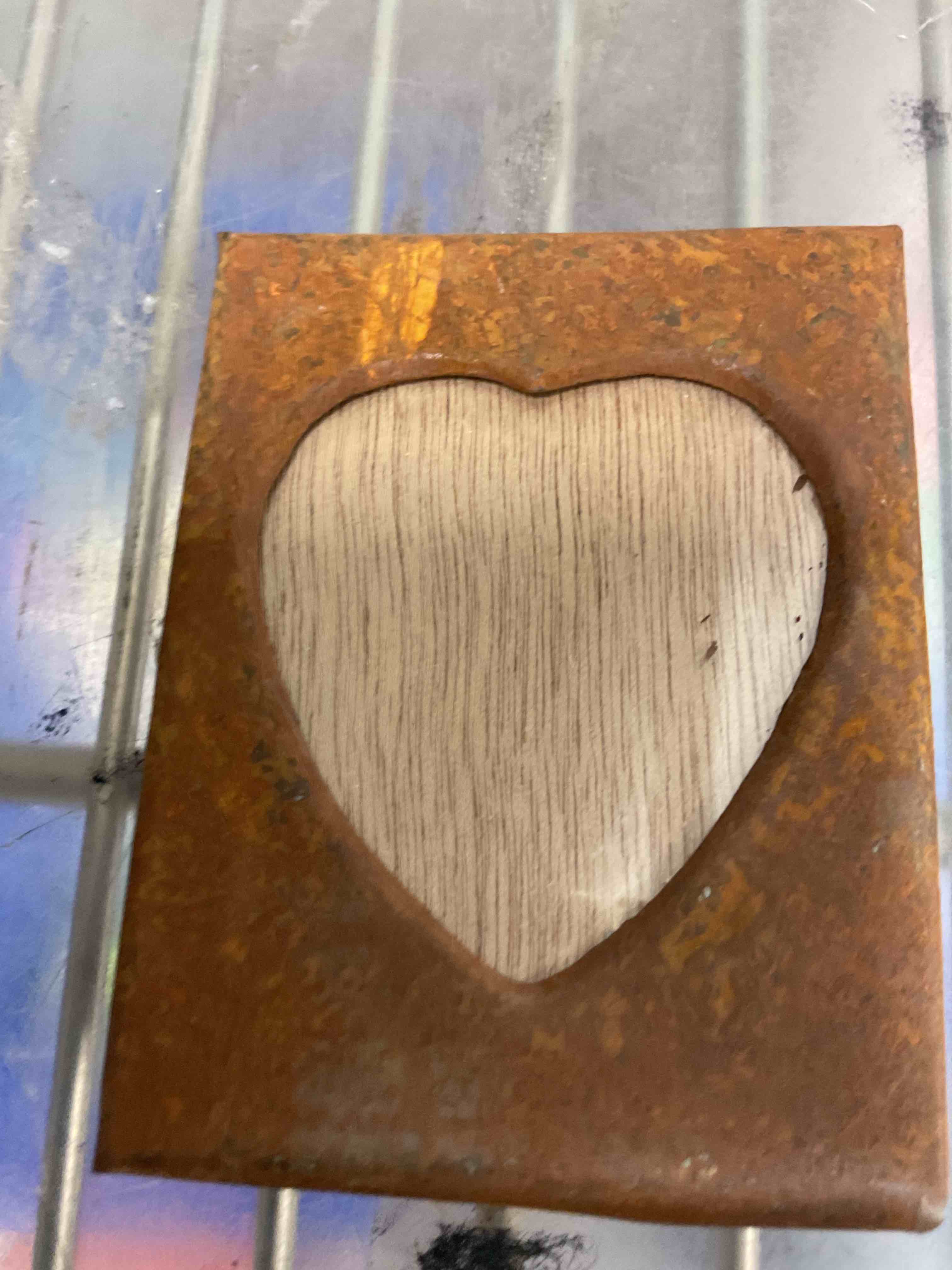 Mini Heart Photo Frame - Rust Metal (looks like)