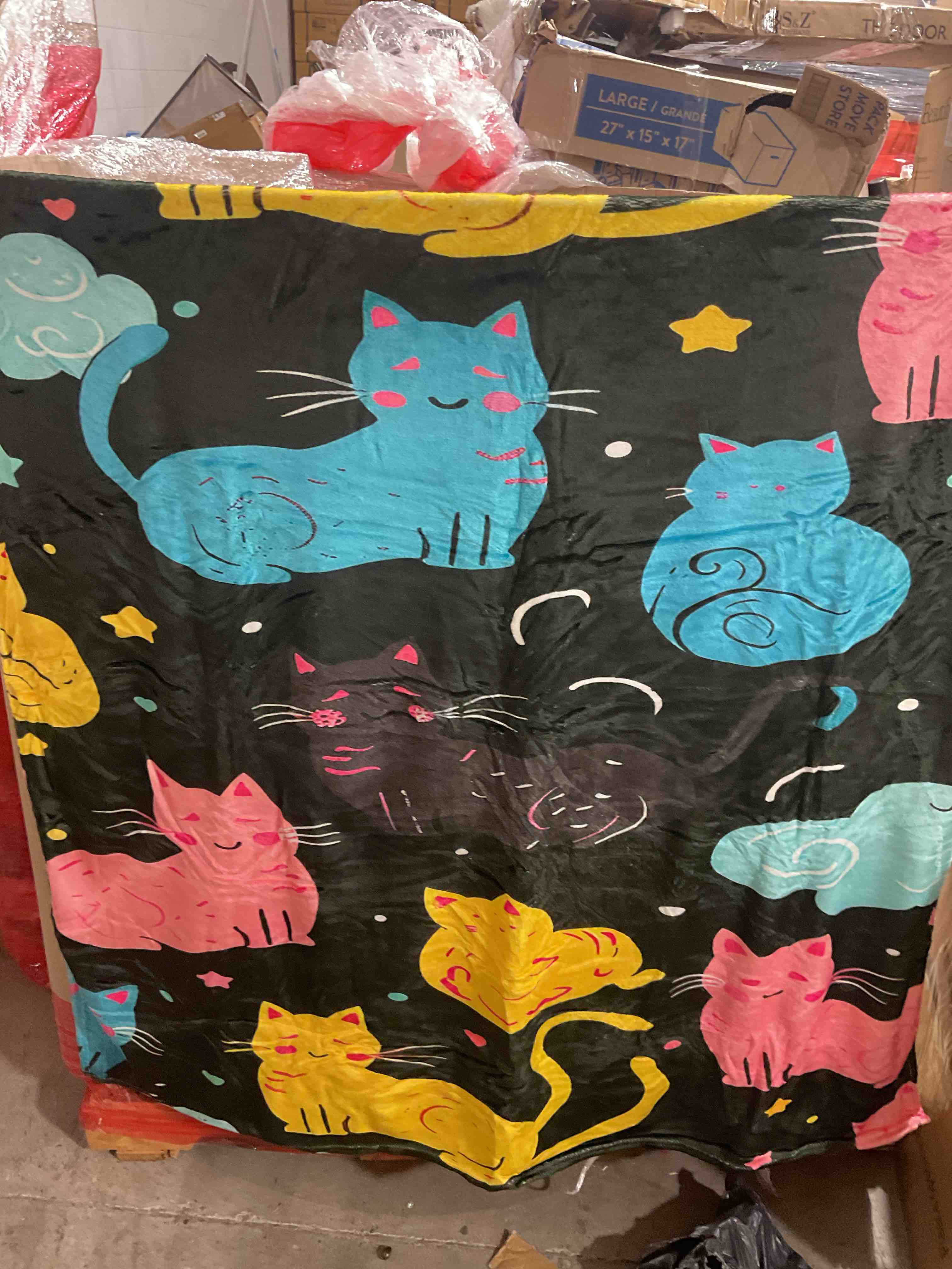 multicolor cat blanket