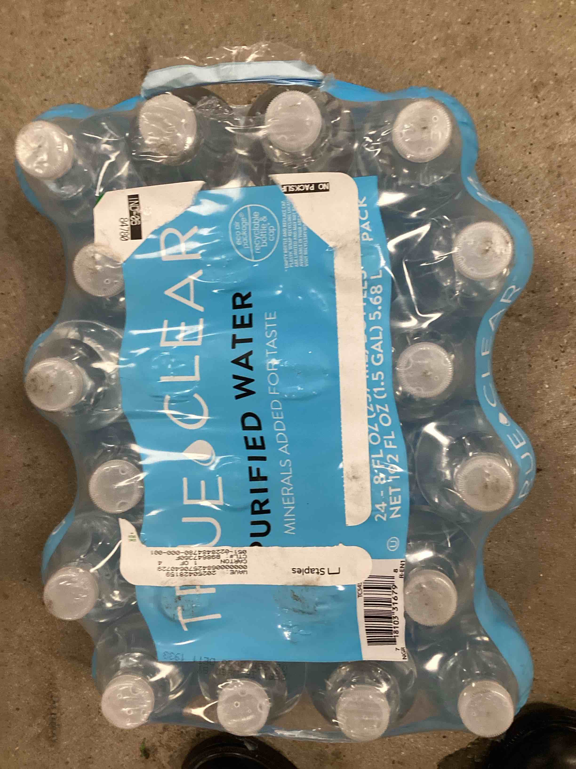 True Clear Purified Bottled Water 8 fl oz. Bottles TC54595