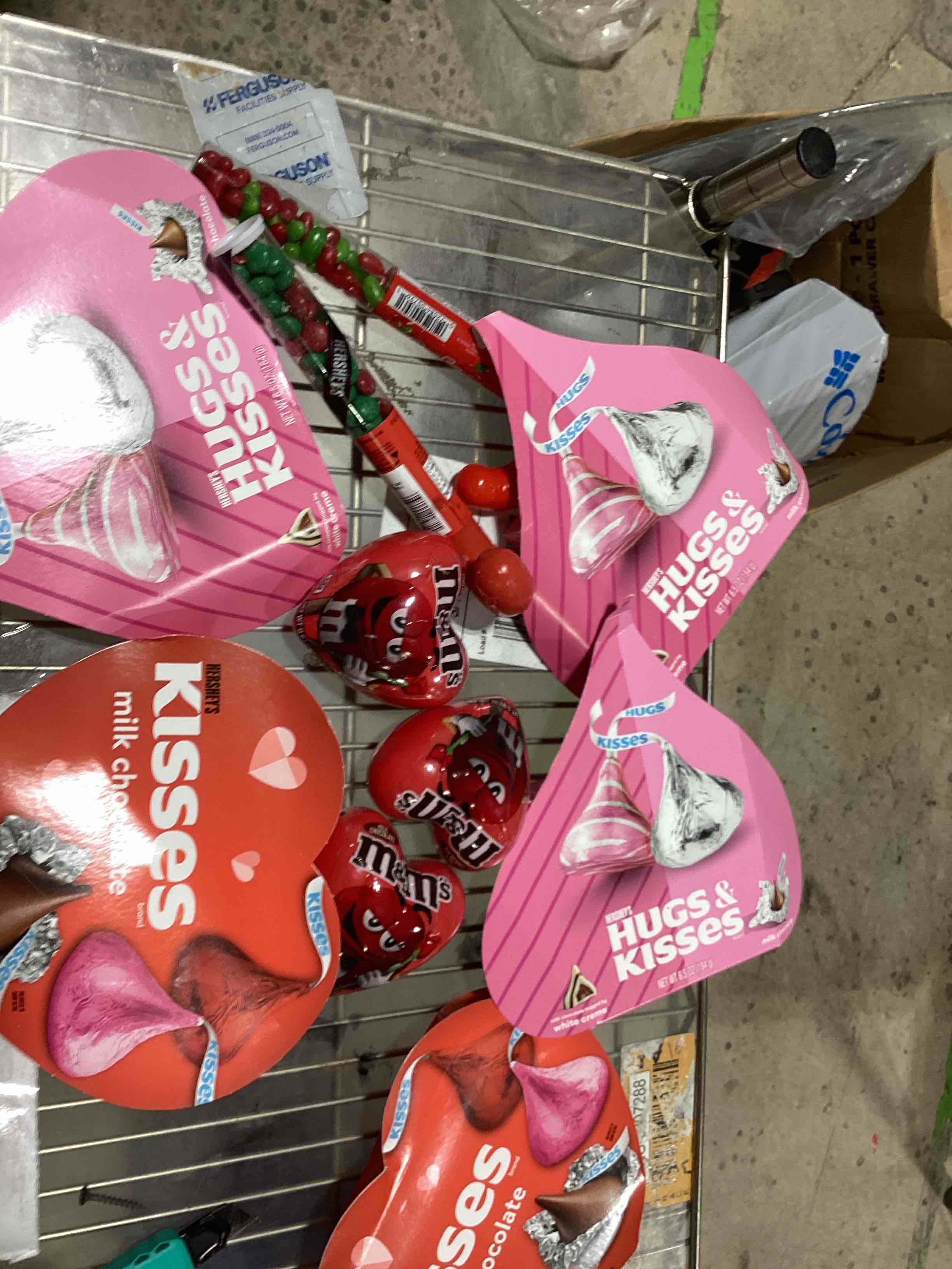 Assorted items such as milk chocolate   .