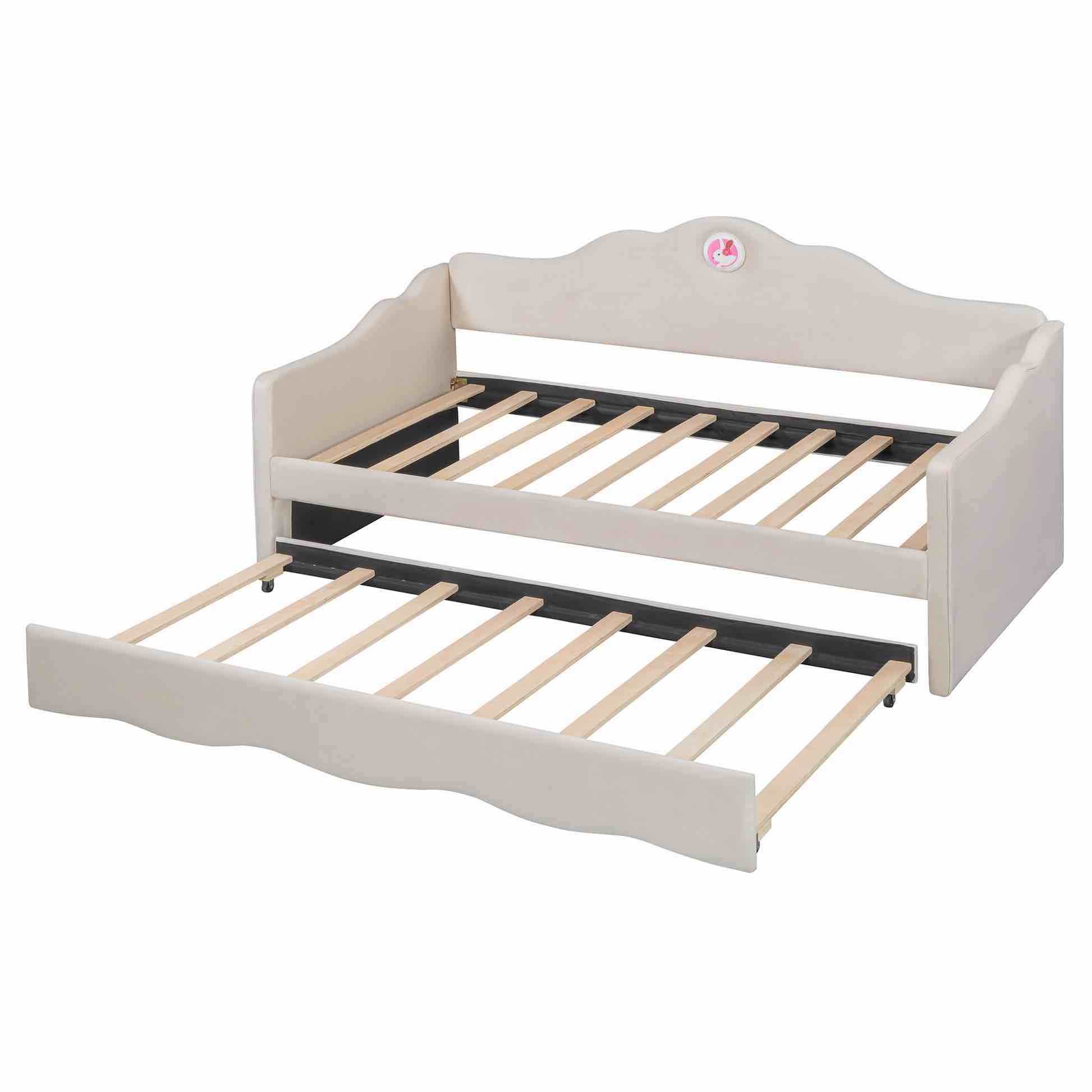 Stehouse Upholstered Daybed with Wave-shaped Trundle