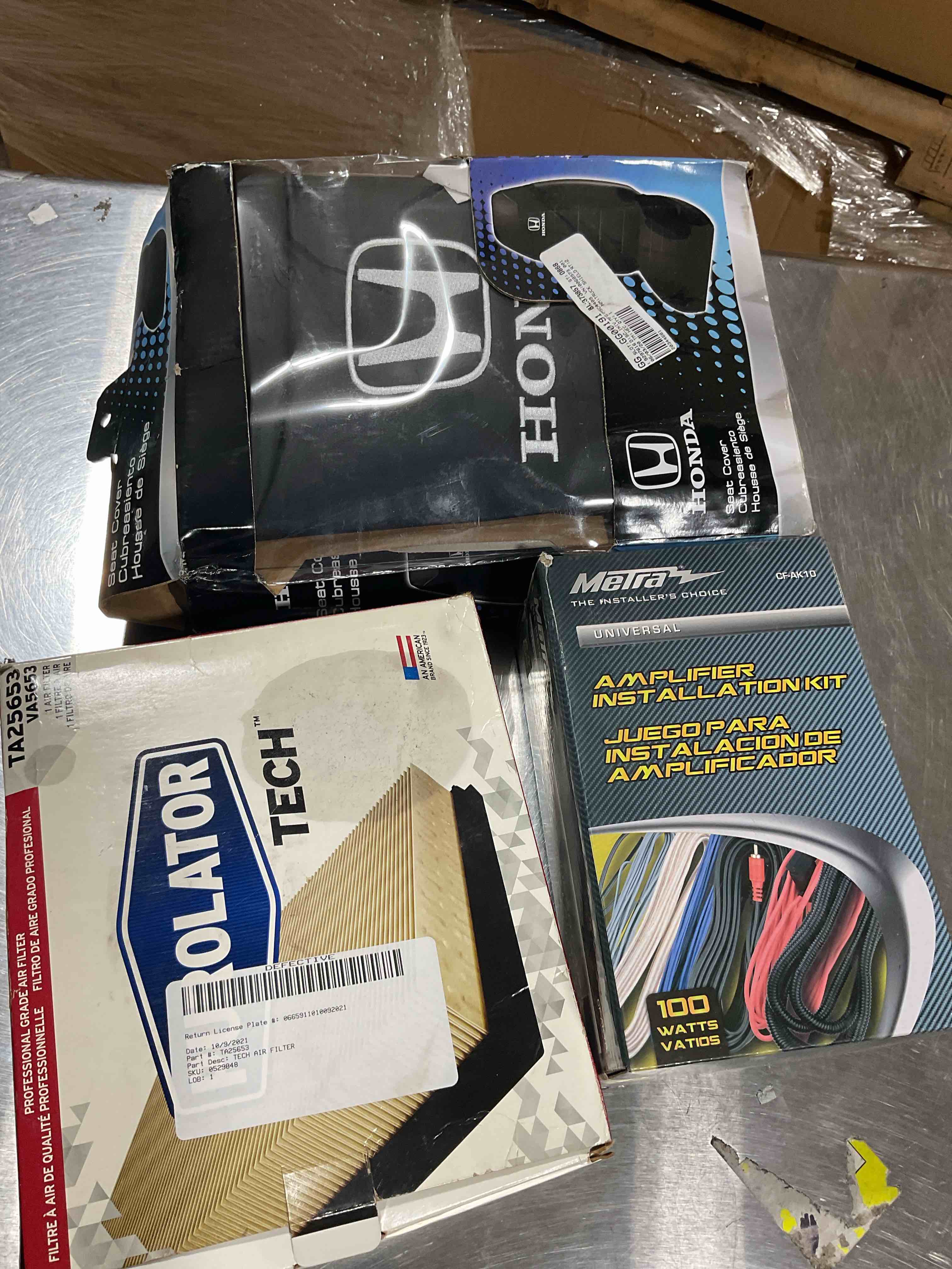 assorted Tech Air  filter , seat  cover , and more 