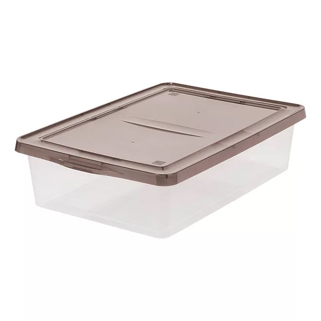 IRIS USA,  Quart Underbed Snap Lid Clear Plastic Storage Container,  Piece Set4
