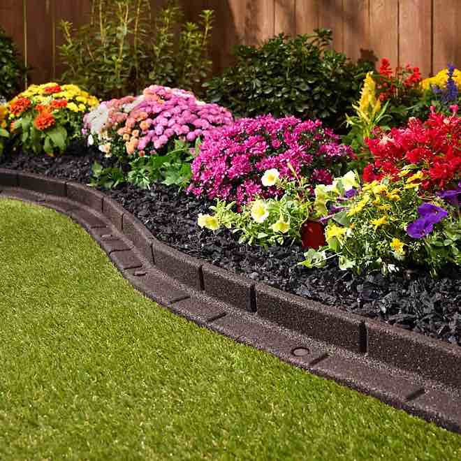 GroundSmart  Brown Roman Brick Rubber Landscape Edging, 2pk