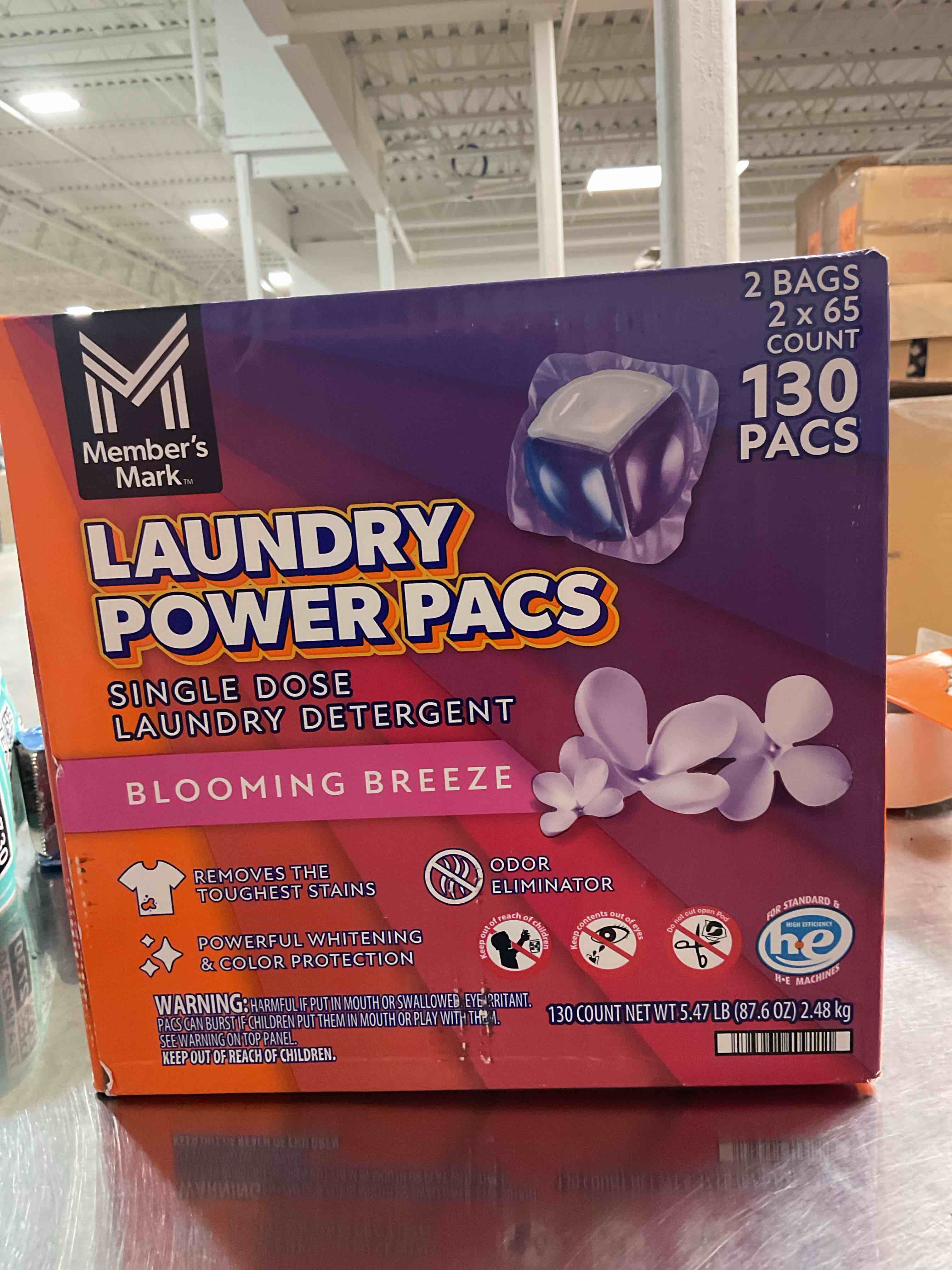 member's mark laundry detergent power pacs, blooming breeze