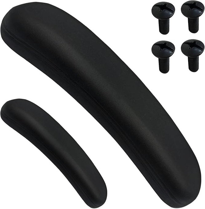 1Pair Office Chair Arm Replacement Armrest Pads and Replacement Fits All Most Styles with Mounting Hole Patterns Screws (Black)