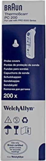 Braun ThermoScan Pc 200 Probe Covers for Use with Pro 600 Series 200Count