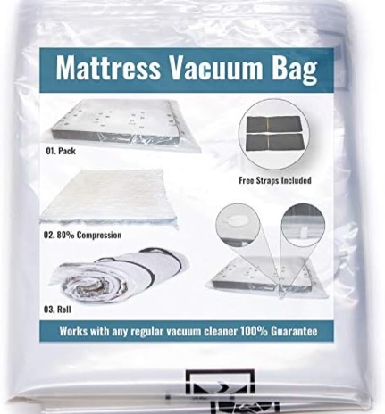 Twin Mattress Vacuum Bag For Moving. Compress Mattress To Fraction Of Its Size. Double Zip Seal & Leakproof Valve. Huge Mattress Bag For Moving Straps Included Twin…