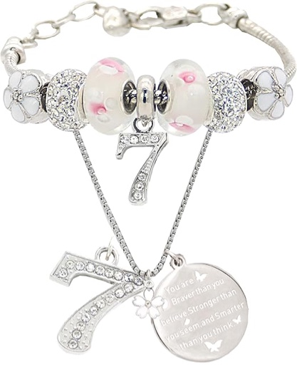 VeryMerryMakering 7th Birthday Bracelet Necklace, Happy 16th Birthday Girl Shirt