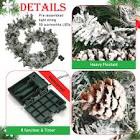 Craftsatin 2 Pcs 6ft Frosted Christmas Garland with 50 Warm White LED Lights Battery Operated with Timer and 8 Functions Pre Lit Artificial Christmas Garland Flocked Pine 170 Branches Indoor Outdoor