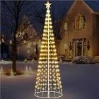 Lighted Christmas Cone Tree Outdoor Xmas Decor with Star