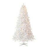 ft Pre-Lit Duncan Fir White Artificial Christmas Tree, Clear LED Lights, by Holiday Time