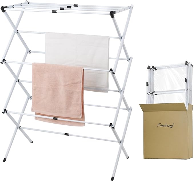 similar Finnhomy Pre-Assembled Clothes Drying Rack, 41.3" x 29.5" x 15" Drying Rack Clothing, Expandable Laundry Drying Rack, Towel Rack for Indoor and Outdoor Use, White Visit the Finnhomy Store