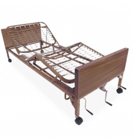 Multiheight Manual Long-Term Hospital Bed with Half-Rails