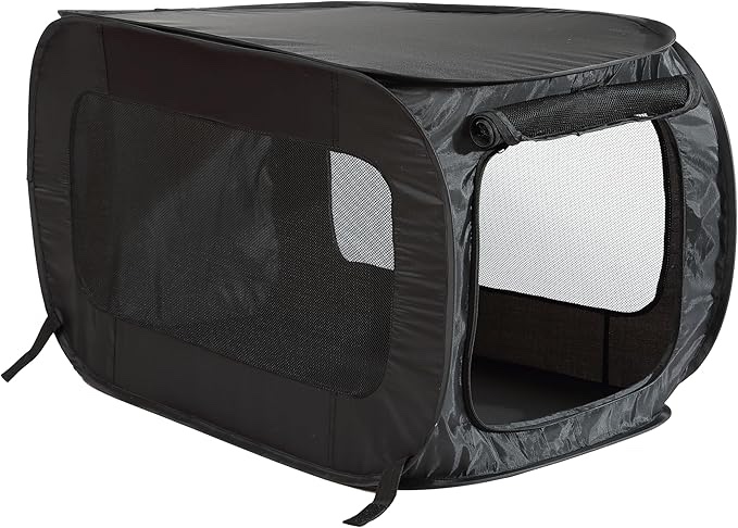 Beatrice Home Fashions Portable, Collapsible, Pop Up Travel Pet, Cat and Dog Kennel,24.0" L x 16.6" W x 16.0" H Black