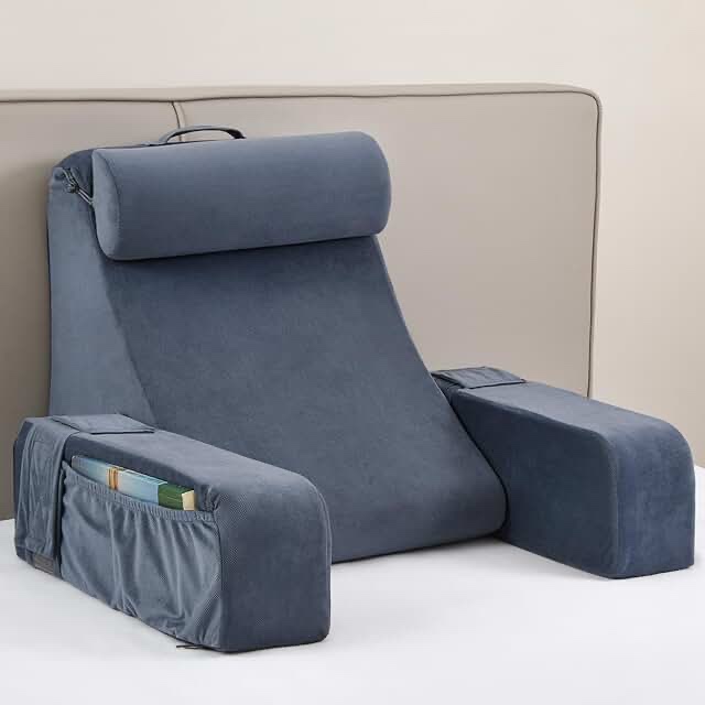 Reading Pillow, Back Pillow for Bed Sitting Up, Back Support Pillow with Arms,Chair Pillow, Bed Pillow for Sitting Up, Adult Backrest Pillow for Watching TV/Gaming/Resting in Couch&Floor-19IN,4PCS