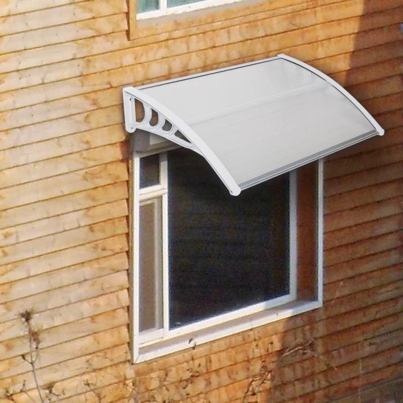 Zimtown39"x29" Patio Front Door Patio Cover and Outdoor Awning White Holder 