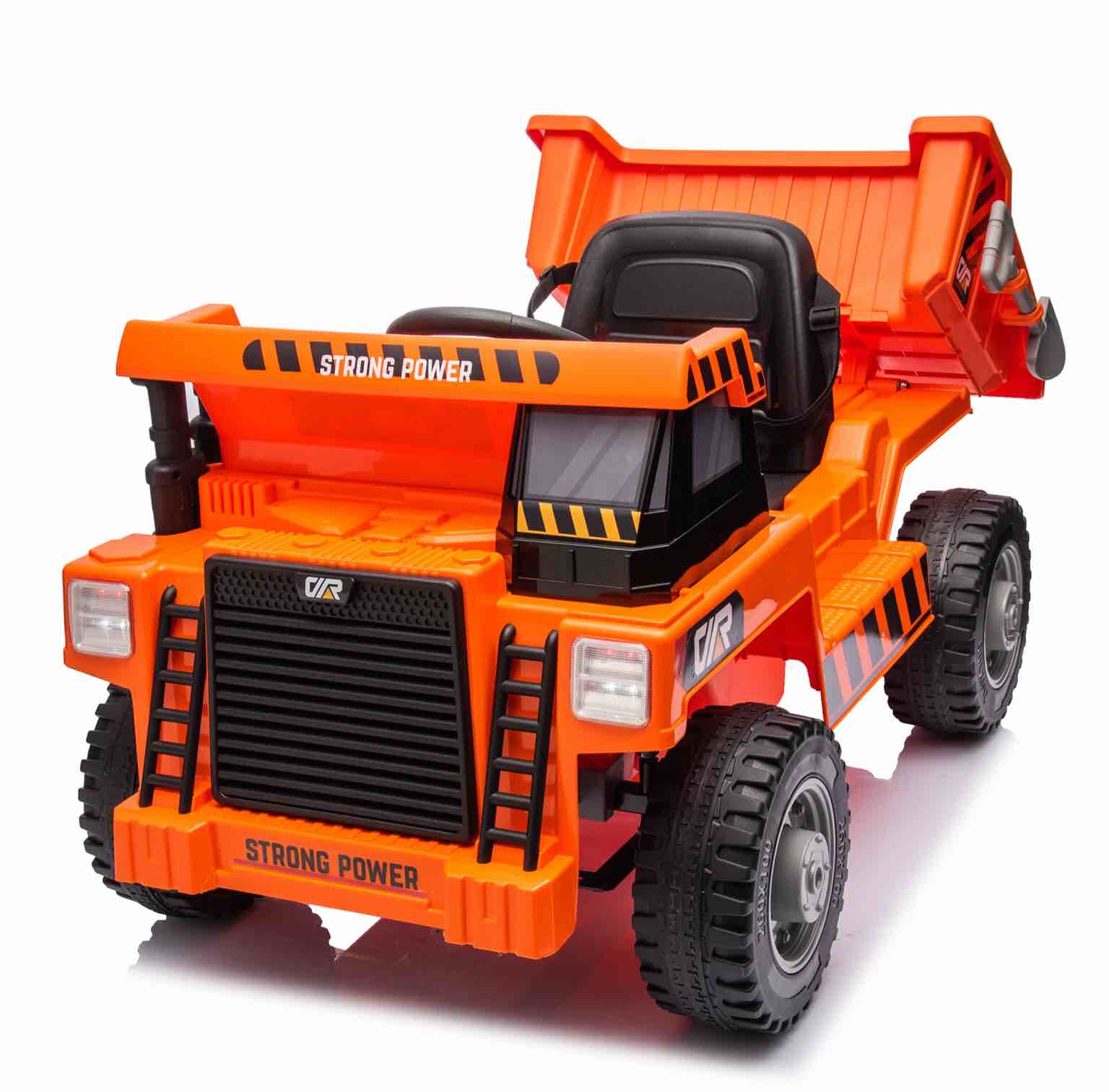 ride on dump truck, 12v ride on car with parents control, electric dump bed and extra shovel,phone stand,three-point seat belt,easy installation,age 3+,mp3,music,bluetooth,us