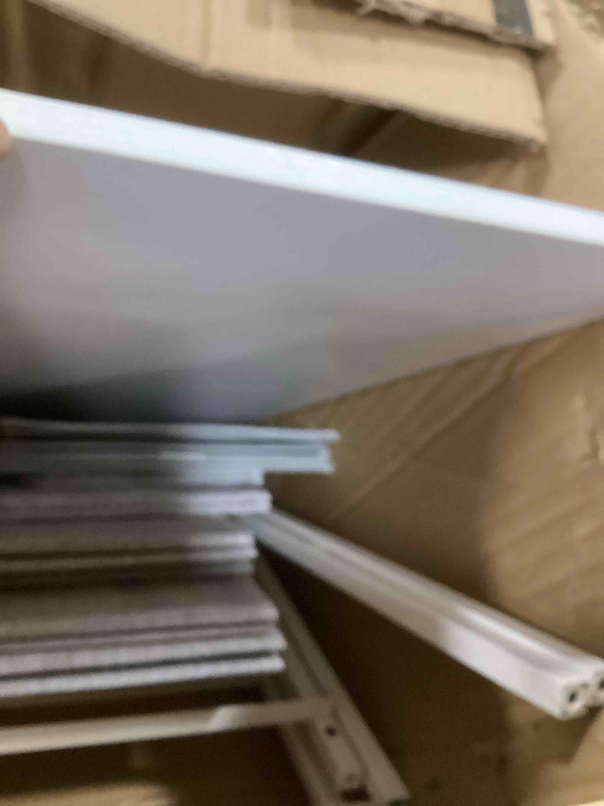 Condition photo showing As Is for SONGMICS 3-Tier, Storage Dresser with 6 Easy Pull Fabric Drawers and Wooden Tabletop for Closets, Nursery, Dorm Room, 31.5" L x 11.8" W x 24.8" H, Light Grey and White ULTS23W Light Grey and White Dresser