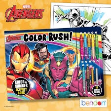 Marvel Avengers Color Rush. Color by Number Activity Book