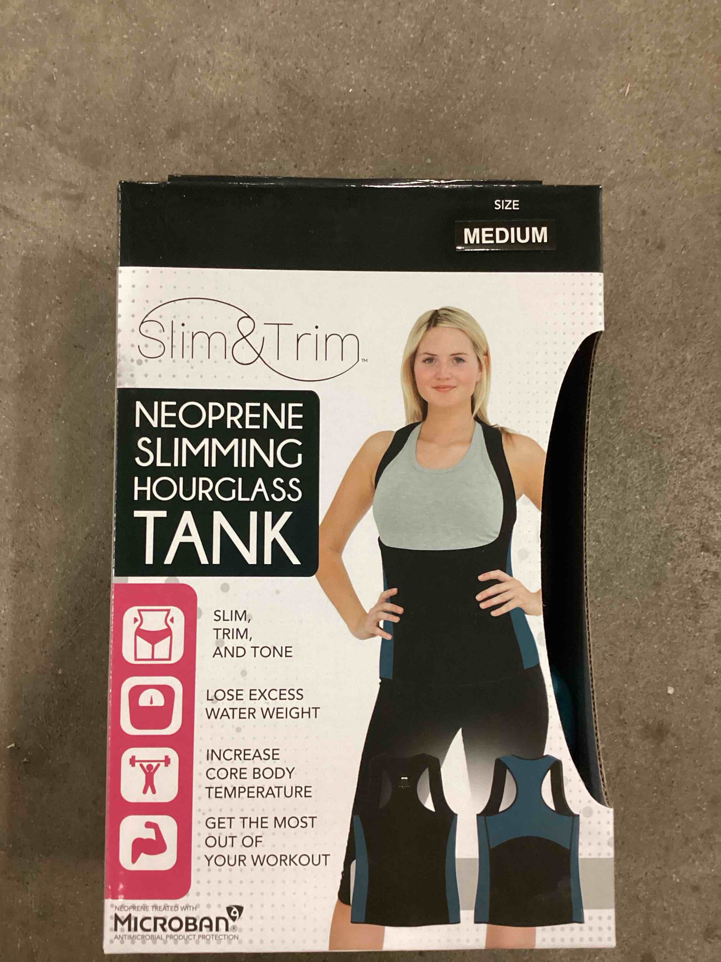 Slim & Trim Neoprene Women Medium Teal Slimming Hourglass Tank