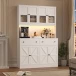 (see description) White LED Farmhouse Cabinet 160cm 