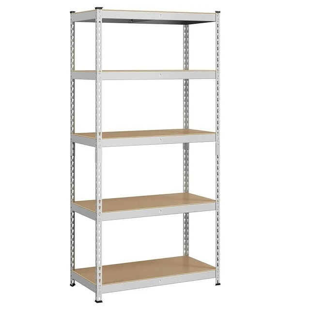 PrimeZone 5-Tier Utility Shelves, Metal Storage Shelves, Garage Shelving Unit, Adjustable Garage Storage Shelves, Heavy Duty Shed Shelving for Indoor and Outdoor-35.5 x 17.5 x 72 Inc, Easy Assembly, Silver