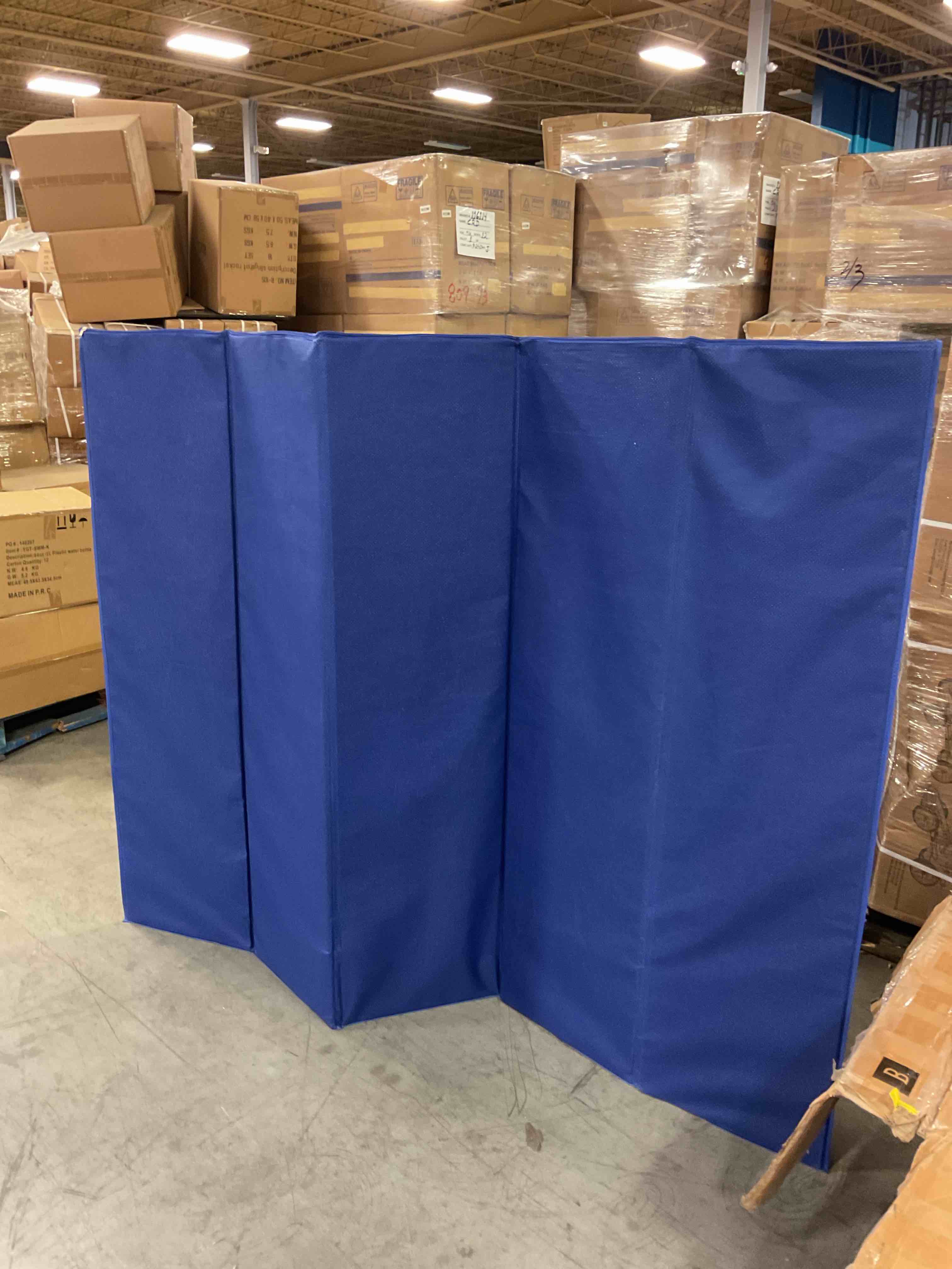 Woden foldable Bed Base with blue cover 75”x58”