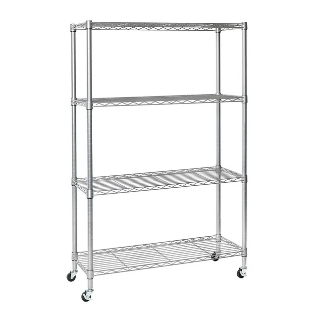 Seville Classics 4-Tier Steel Wire Shelving, 36" W x 14" D x 56.5"H