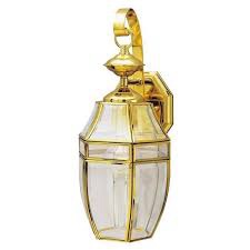 Angelo Lighting 6697000 1 Light Wall Lantern Polished Solid Brass Clear Curved Beveled Glass Panels