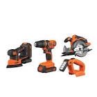 Black+Decker - Black+Decker 20V MAX 4-Tool Cordless Power Tool Set (1Battery and 1 x Charger) - Orange