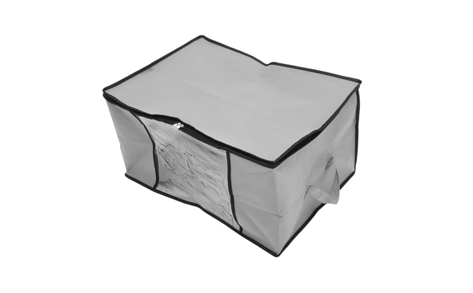 VOSAREA Bedding Organizer Storage Bin Non-woven Case for Clothes Blankets Bed Sheets Space-saving for Bedroom Closet Apartment Grey( 5 pieces) 