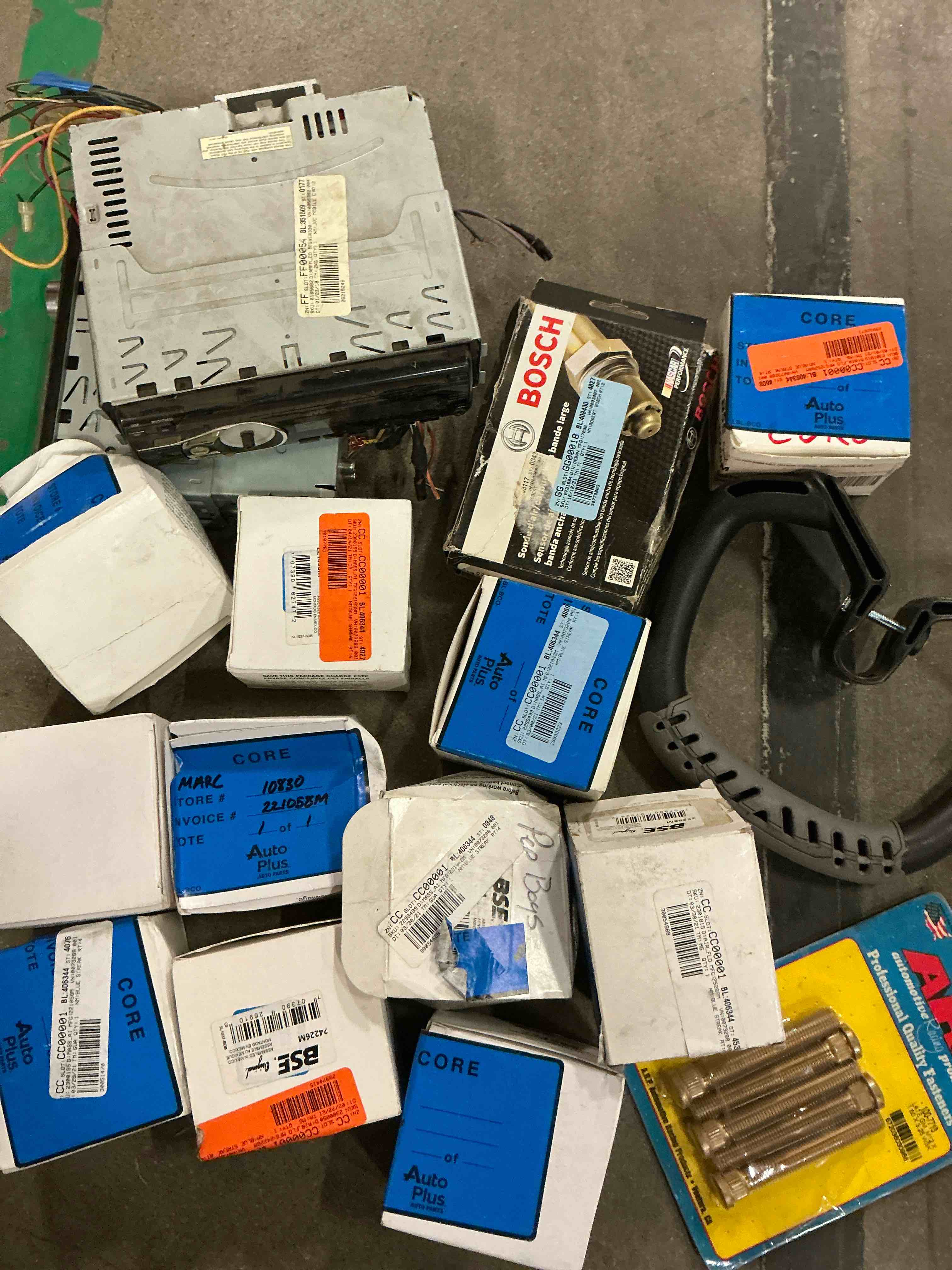 Assorted of car parts included ARP/Bosch and more 