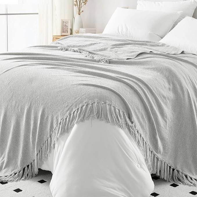 Throw Blanket for Bed, Lightweight Cozy Knitted Decorative Throw Blankets