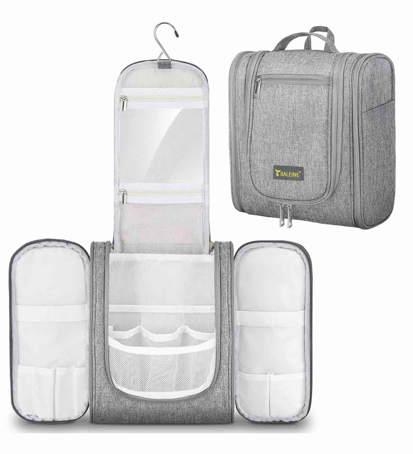 baleine toiletry bag for women and men, water-resistance cosmetic bags makeup organizer for toiletries with hanging