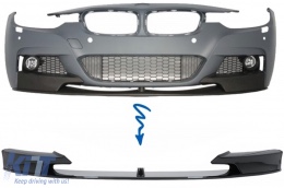 Front Bumper Spoiler suitable for BMW 3 Series F30 Sedan F31 Touring (2011-up) M Design Piano Black Edition