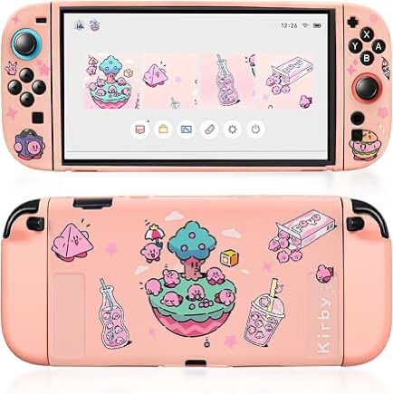 QUBAMG Soft Switch 2 Protective Shell Compatible with Nintendo Switch 2 Cute Pink Silicone Slim Dock
