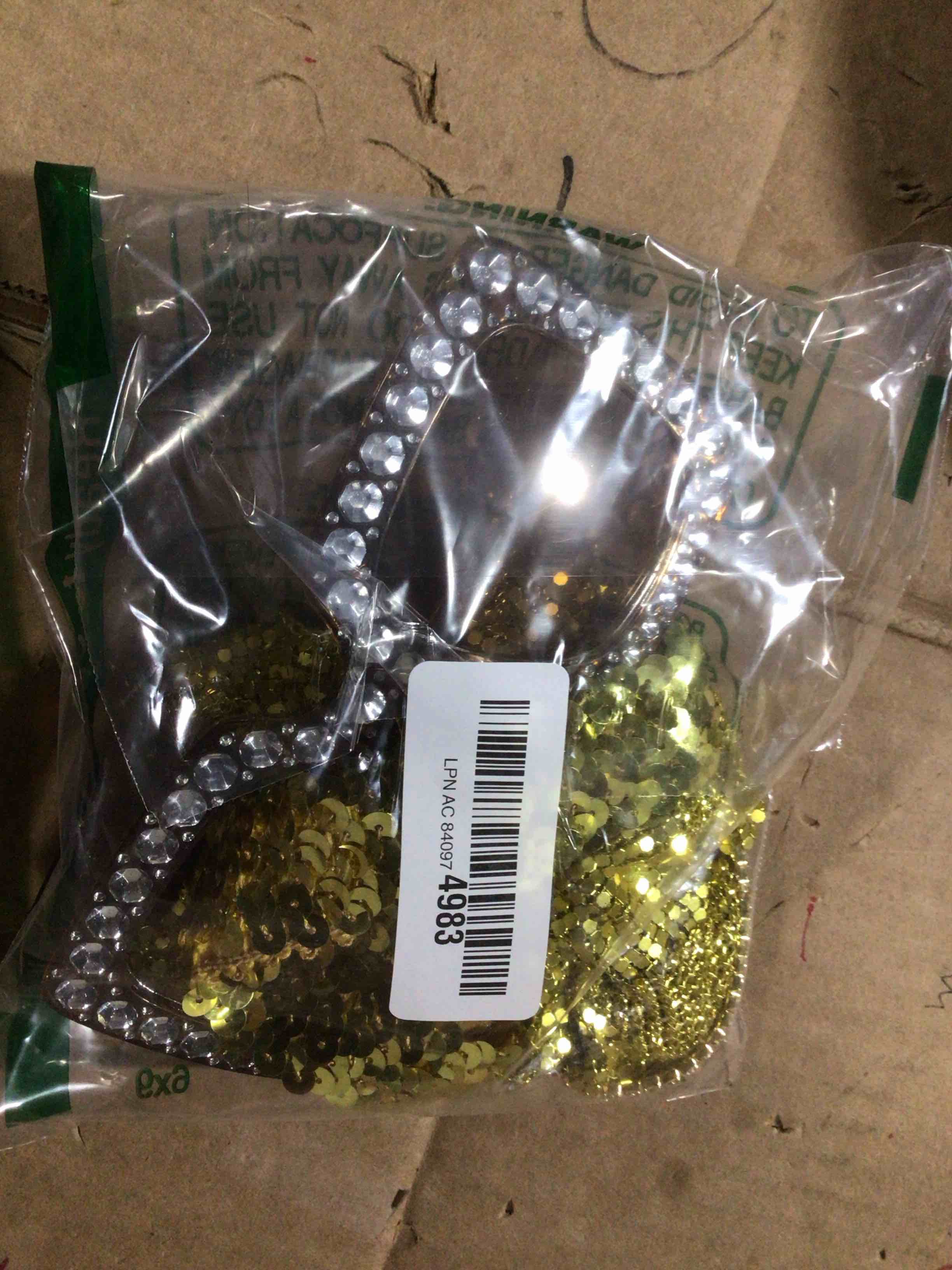 Condition photo showing New/Like New for Sasylvia 5 Pcs 70s Disco Accessories Halloween Women Costume Jewelry Sequin Scarf Earrings Sunglasses Bracelet Headband Gold