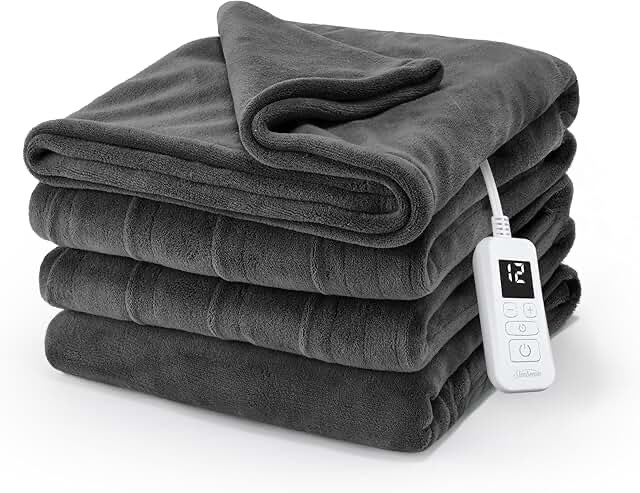 sunbeam micropush extra long heated throw 