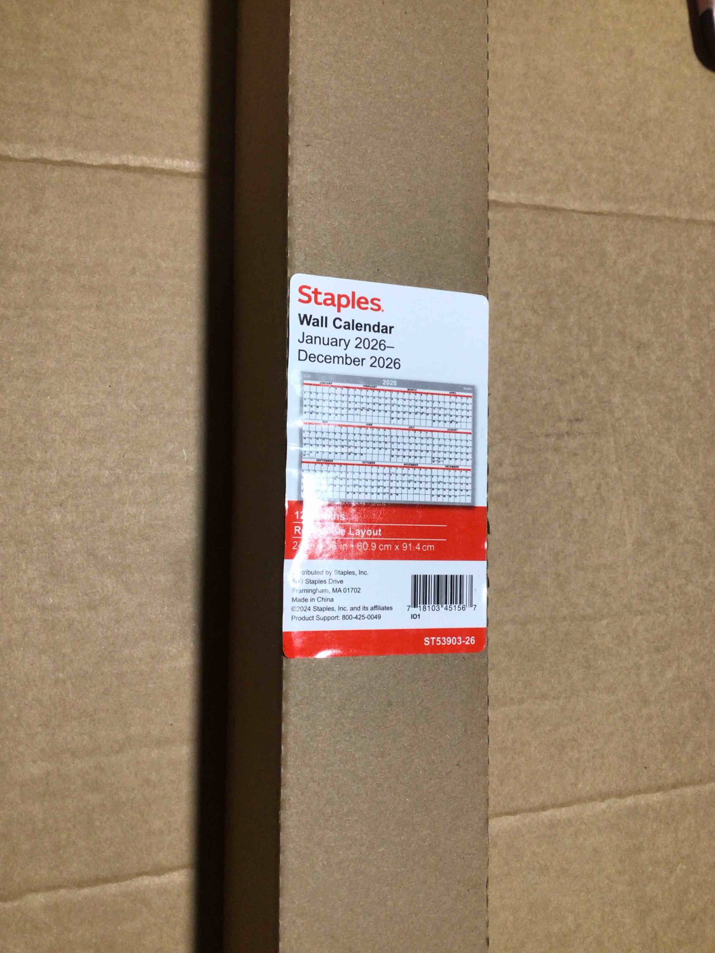 Condition photo showing New/Like New for staples wall calendar 2026