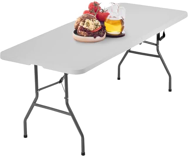 6ft folding table (white granite)
