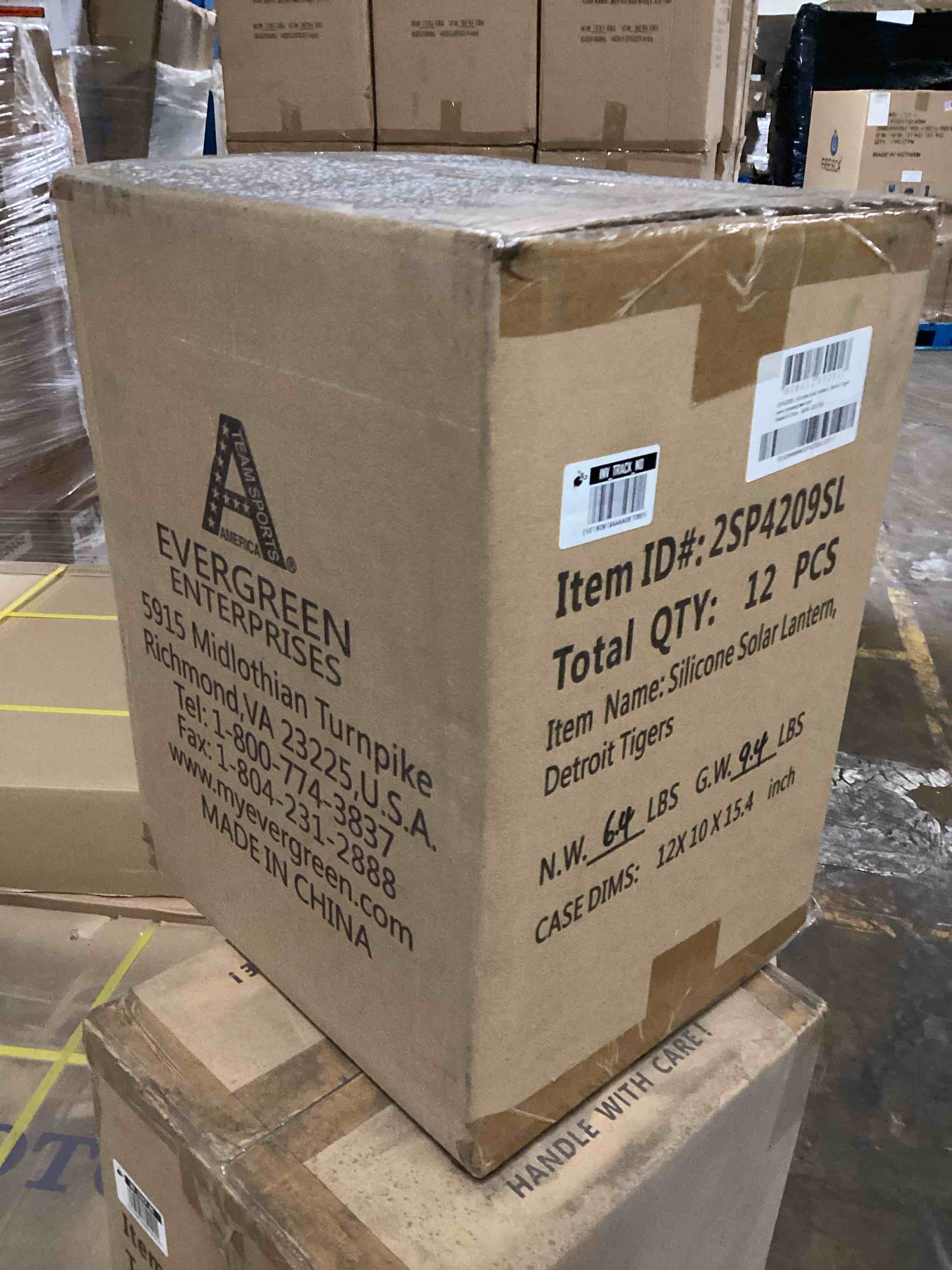 Case of 12 Detroit Tigers Frosted Silicone Solar Lantern