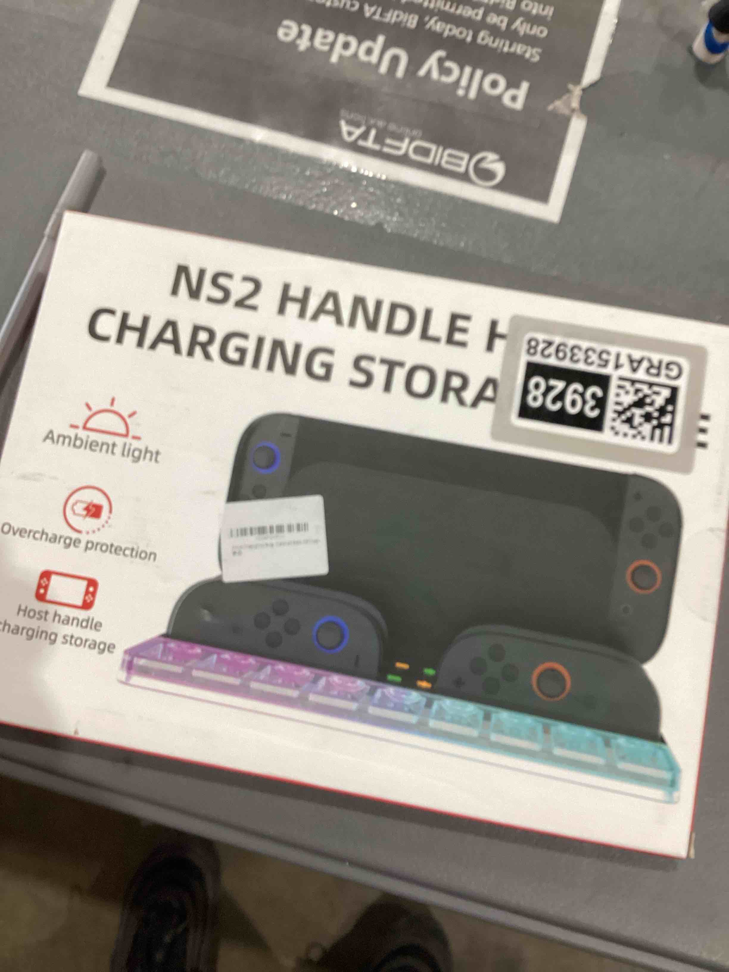 Condition photo showing New/Like New for AriKroii Charging Dock Station for Nintendo Switch 2, JoyCon Controllers Charger with RGB Light and LED Indicator, Heat Dissipation, 9 Game Card Slots, Fast Charging Storage Organizer, TV Dock