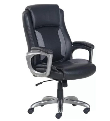  Serta Manager's Chair with Memory Foam Bonded Leather Black Supports up to 275lb