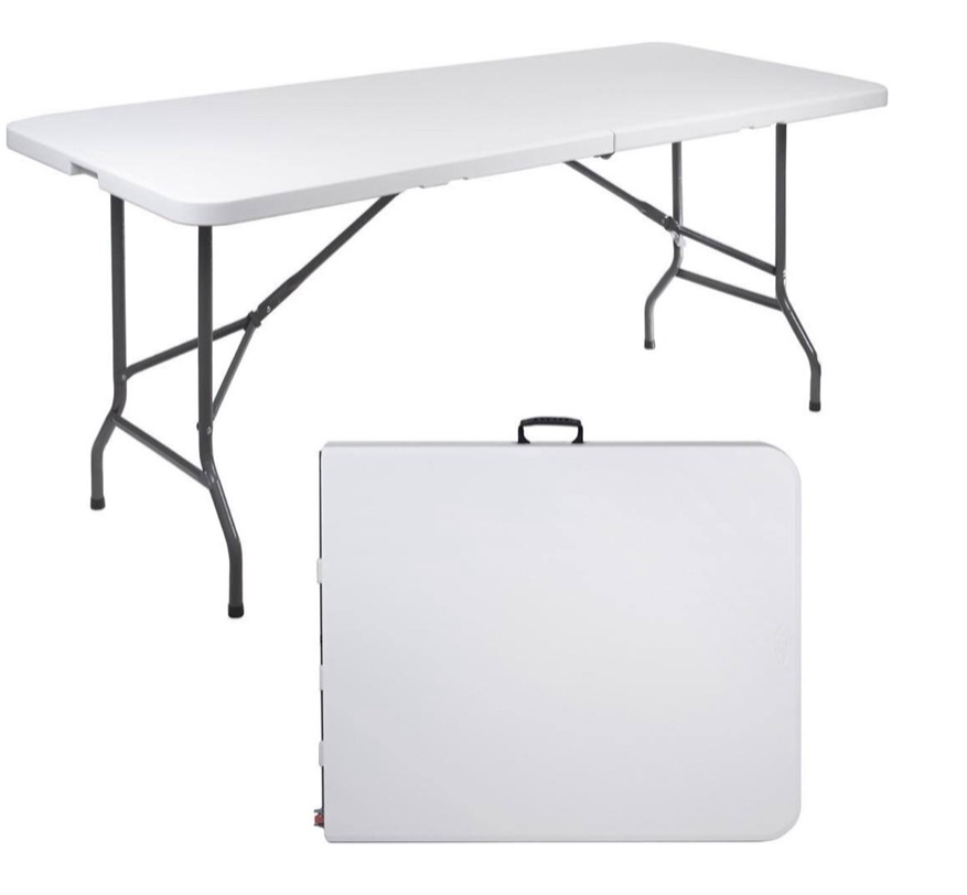 (different color to stock photo)Green Blue GB370 Folded Catering Garden Patio Terrace Balcony Table Suitcase Table, 76x8x101 cm, (table color is black )