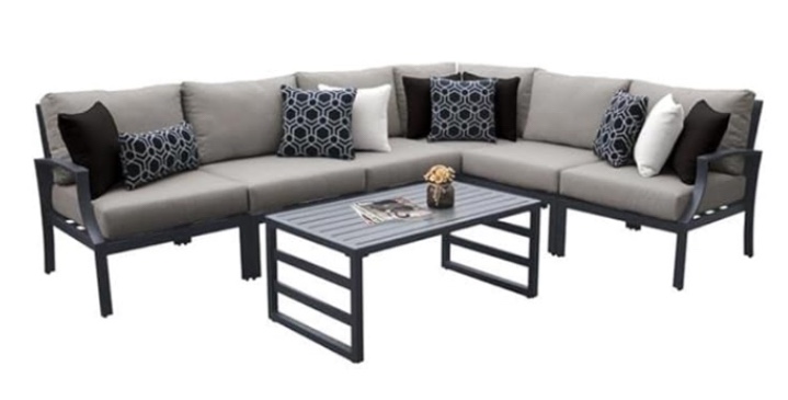 (incomplete 1 piece. only) TK Classics Lexington 7 Piece Aluminum Patio Furniture Set 07b in Ash