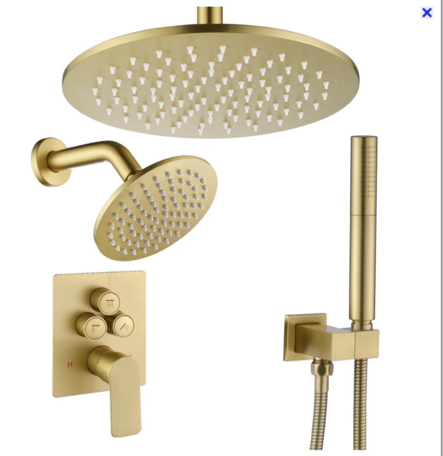  Push-Button Switch Shower Faucet Set With 2-In-1 Handheld Showerhead TF00S1